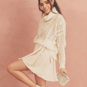 Breath of Youth Mountain Sun Turtleneck Cream Sweater